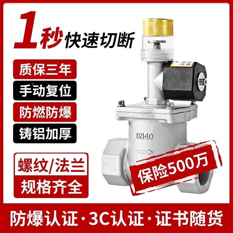 燃气紧急切断阀自动电磁阀工业天然气管道泄漏探测报警器商用餐饮