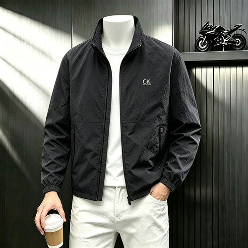 奥莱ck服装立领夹克休闲外套男