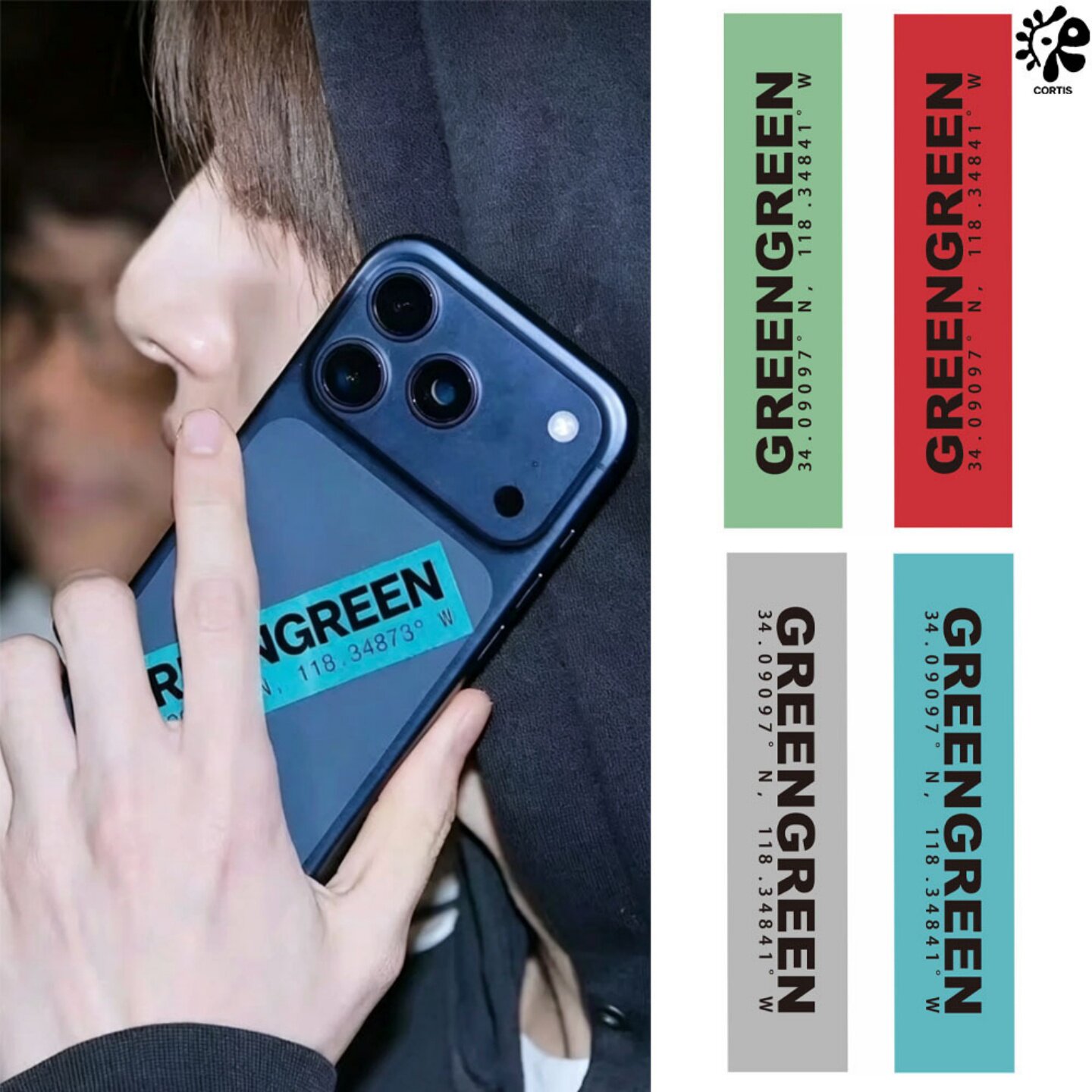 CORTIS潮牌字母贴纸手机装饰INS风个性创意GREENGREEN自制贴纸