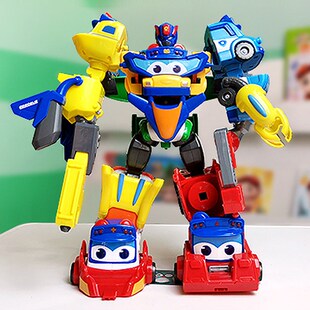 百变校巴歌德儿童玩具六合一变形合体机器人金刚七合一玩具车男孩