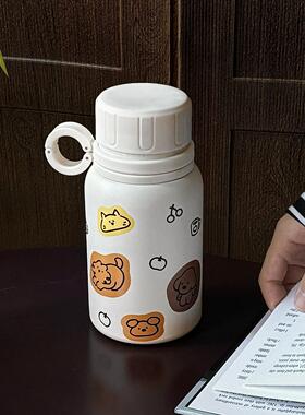 原创猫咪咖啡随行杯保温水杯子男女便携拎手高级日系小清新水杯子