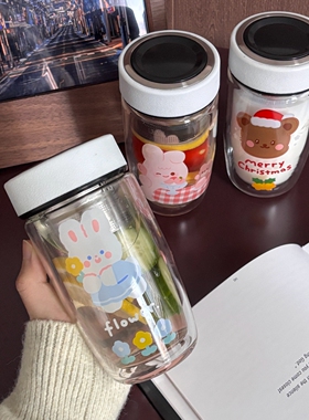 双层玻璃茶杯女生办公室泡茶双层隔热孕产妇防烫创意车载水杯便携