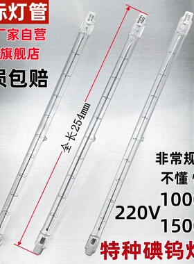 国标双端顶式碘钨灯管1000W瓦254mm卤钨灯特种照明太阳灯照明灯具