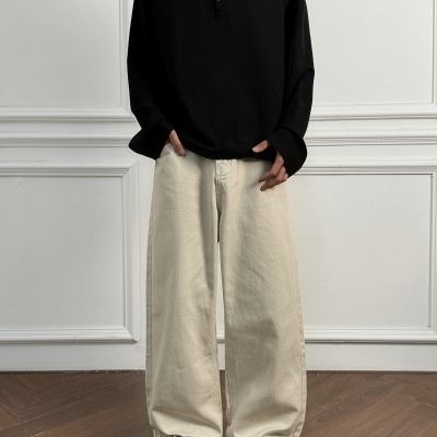 ZLAYCO美式高街直筒基础款牛仔裤