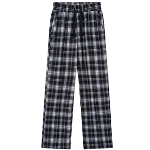 休闲裤 微弹透气长裤 格子条纹直筒中腰系带百搭宽松卫裤 ZLAYCO美式