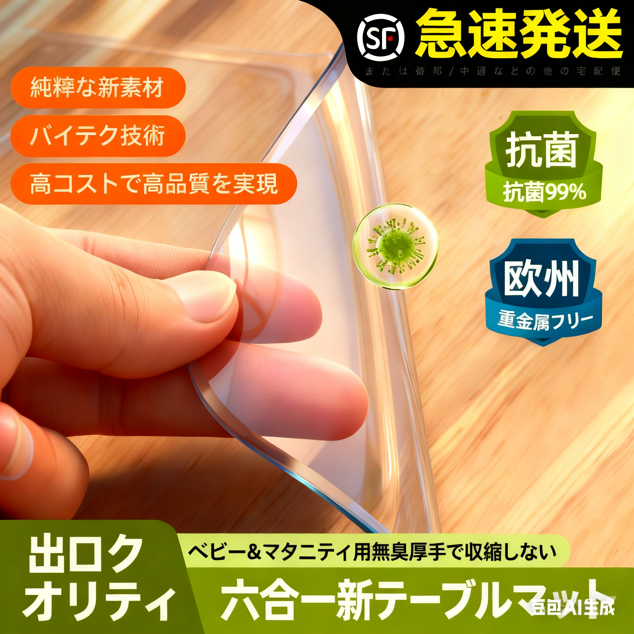 进口高清透明防水油免洗桌布专用