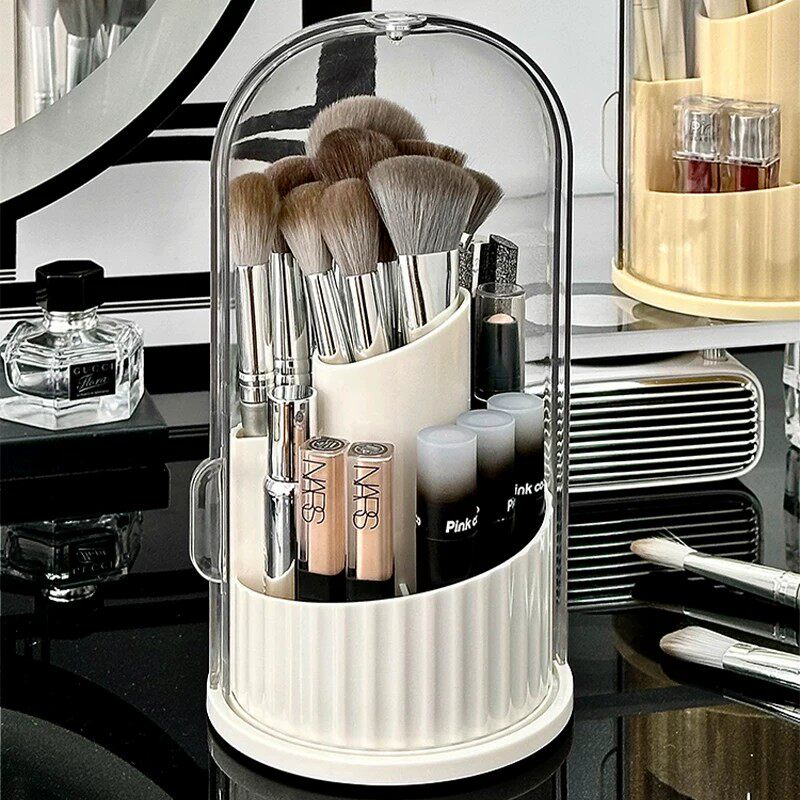 德国进口收纳筒梳妆台桌面高级感旋转口红化妆盒子眉笔眼影刷子桶