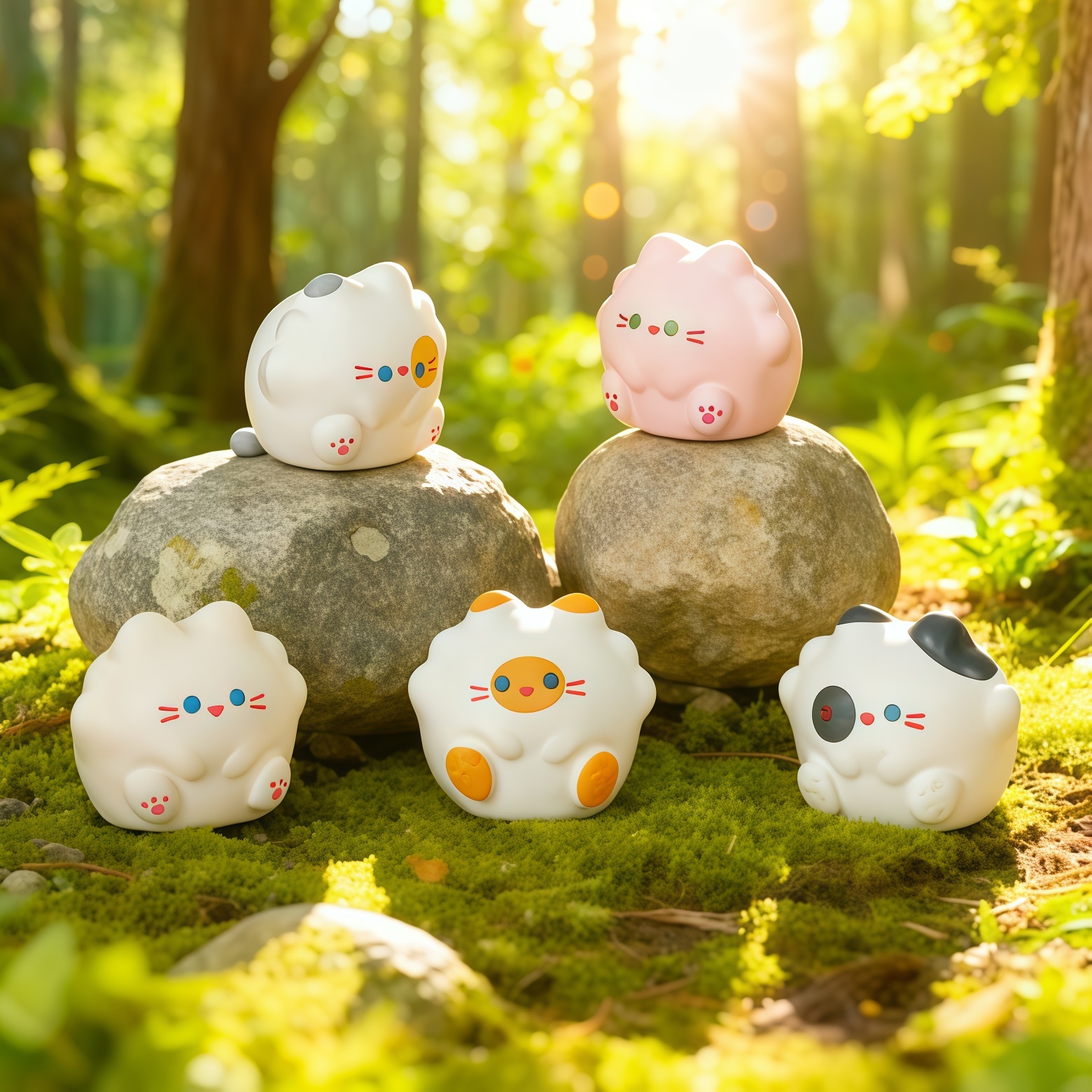 特别好看的小摆件豆丁小猫创意可爱树脂迷你小玩具微景观车载桌面