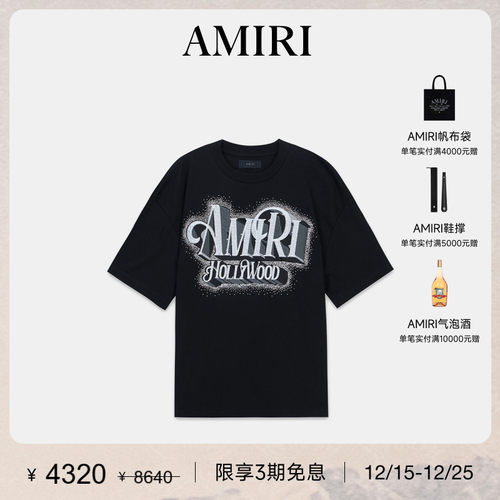 AMIRI短袖休闲撞色LOGO印花T恤