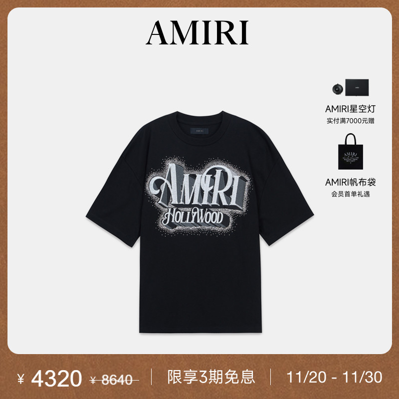 AMIRI短袖休闲撞色LOGO印花T恤