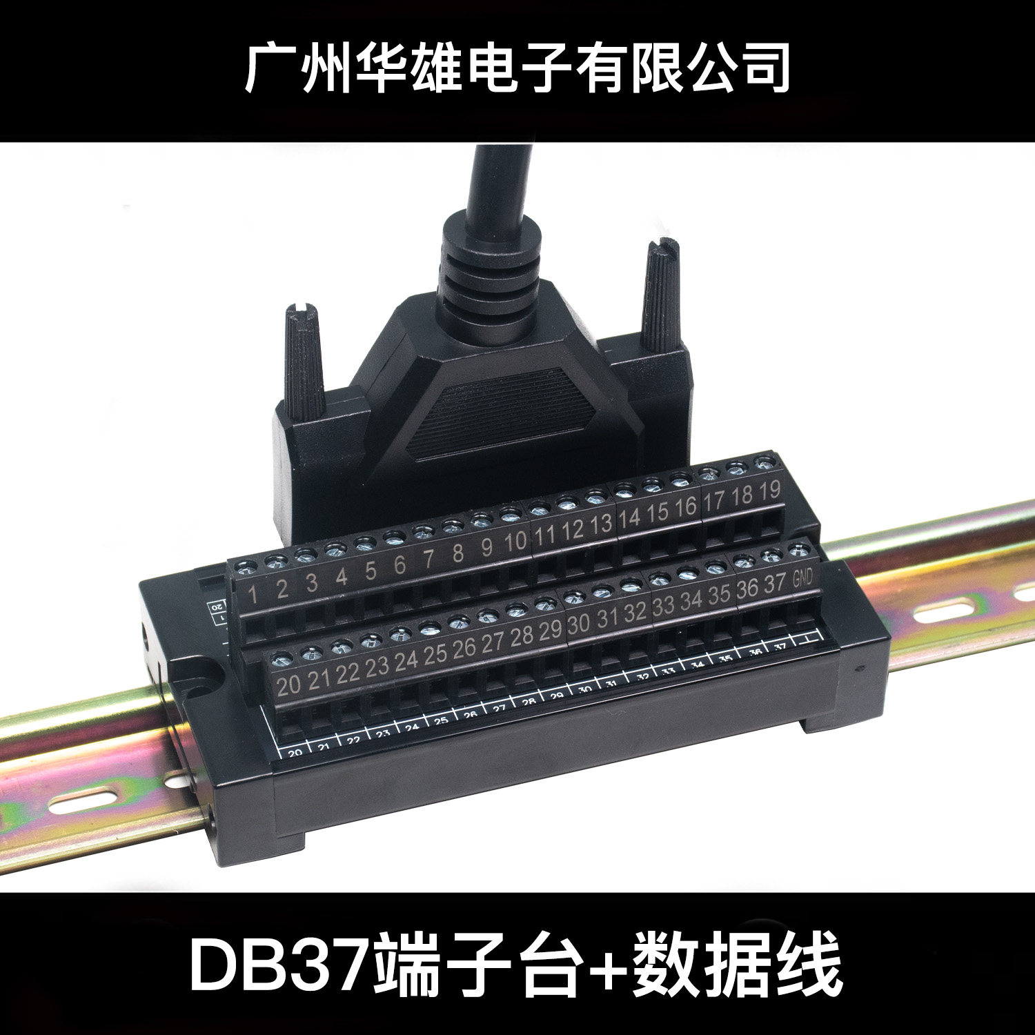 DB37端子台 37芯螺钉式中继转接端子排 D-SUB公头母头 37针接线板