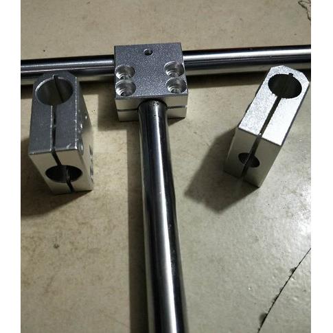 T型支架固定夹两螺丝固定T型三通光轴连接件T字型不锈钢管连轴器