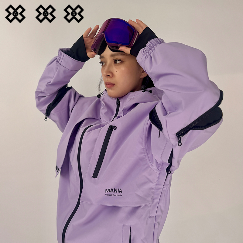 男女情侣双单板滑雪服套装