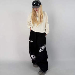 涂鸦雪裤专业滑雪裤宽松单板双板自由式风格印花裤防水防风耐磨