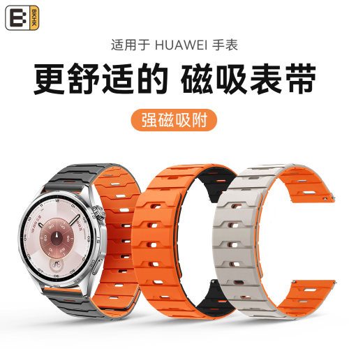 bkhk适用华为龙鳞纹硅胶磁吸腕带