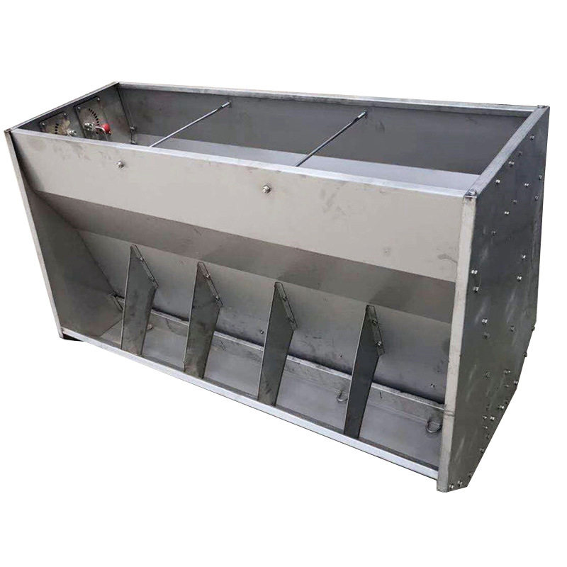 育肥养猪设备不锈钢自动猪食槽单面双面料槽自动下料槽定制生产u.