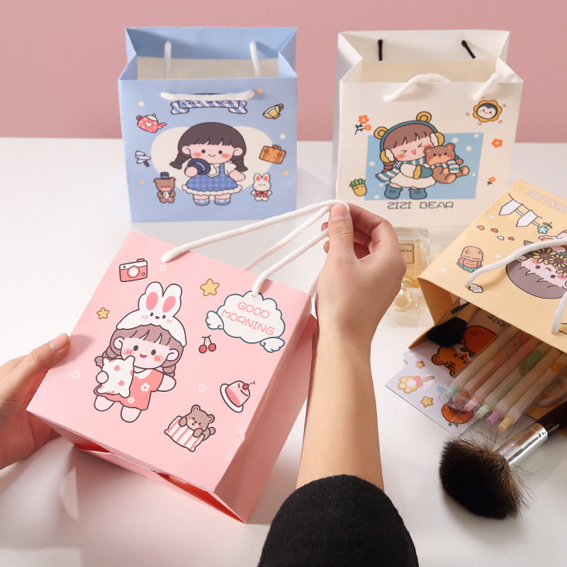 韩国可爱礼品袋ins手提购物礼物袋纸质生日礼品袋学生小号手提袋
