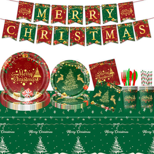 新款圣诞MerryChristmas主题纸盘