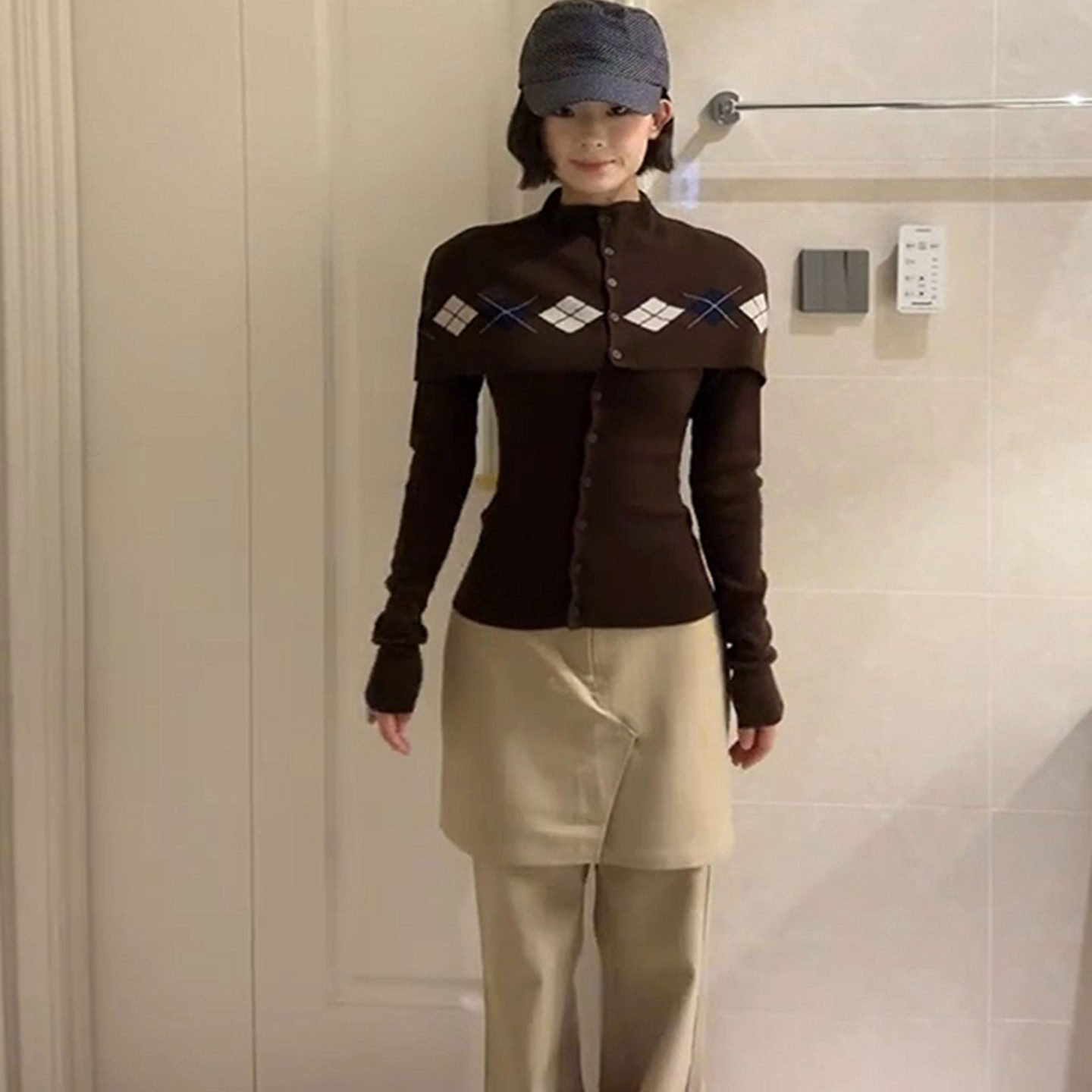 披肩针织衫女套装毛衣外套秋上衣