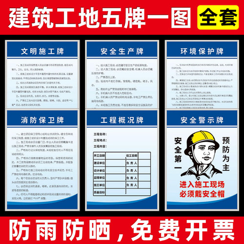 建筑工地五牌一图安全文明施工牌