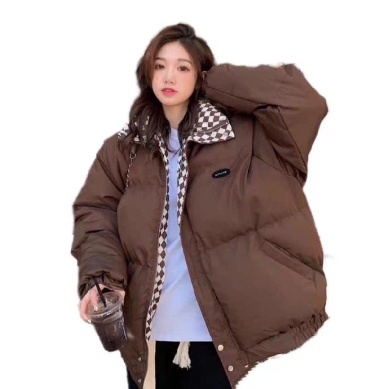 面包服羽绒棉服加厚棉袄立领短款
