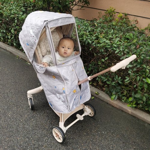 婴儿车防风罩通用防雨推车雨罩全包围透明视窗宝宝车保暖挡风被套