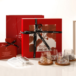 简娘子【观山杯】威士忌酒杯乔迁礼盒套装高档彩色新婚新居伴手礼