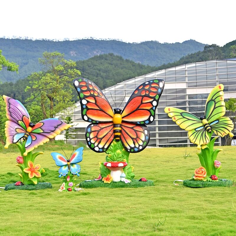 仿真发光蝴蝶玻璃钢雕塑摆件