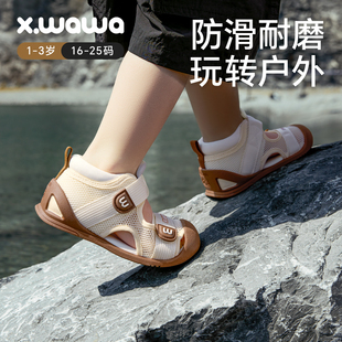 雪娃娃夏季宝宝学步鞋男女宝宝凉鞋防滑婴幼童鞋软底机能鞋