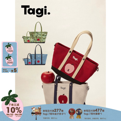 Tagi.单肩包帆布托特手提斜挎包