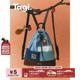 Tagi. 想象拼接 牛仔麂皮拼接编织提手可调节肩带束口双肩包