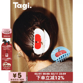 Tagi.鼓鼓苹果醋酸无痕鲨鱼发抓女可爱抓夹高级感发饰