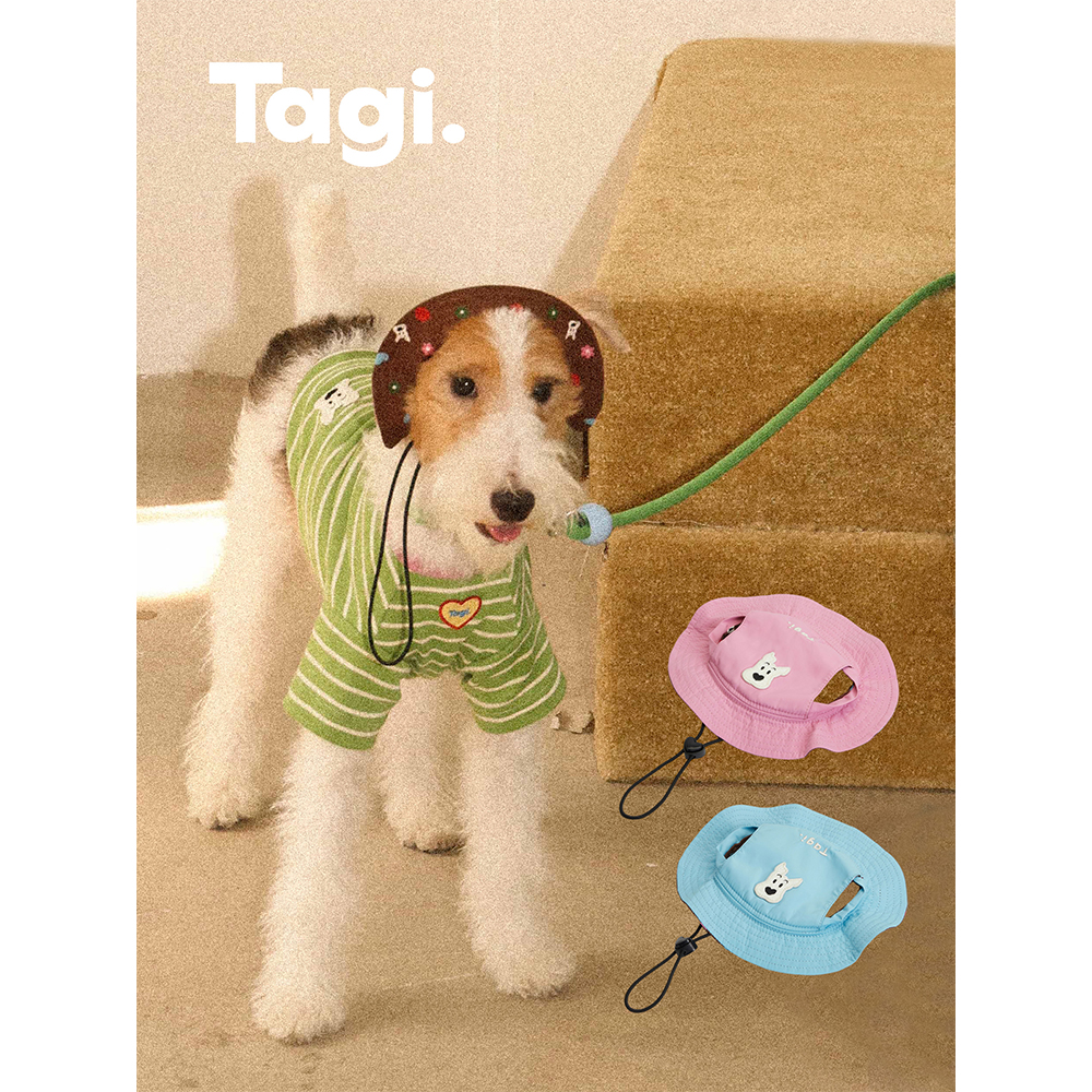 Tagi.《哈哈》haha宠物防晒遮阳可爱猫咪渔夫帽搭配狗狗帽子