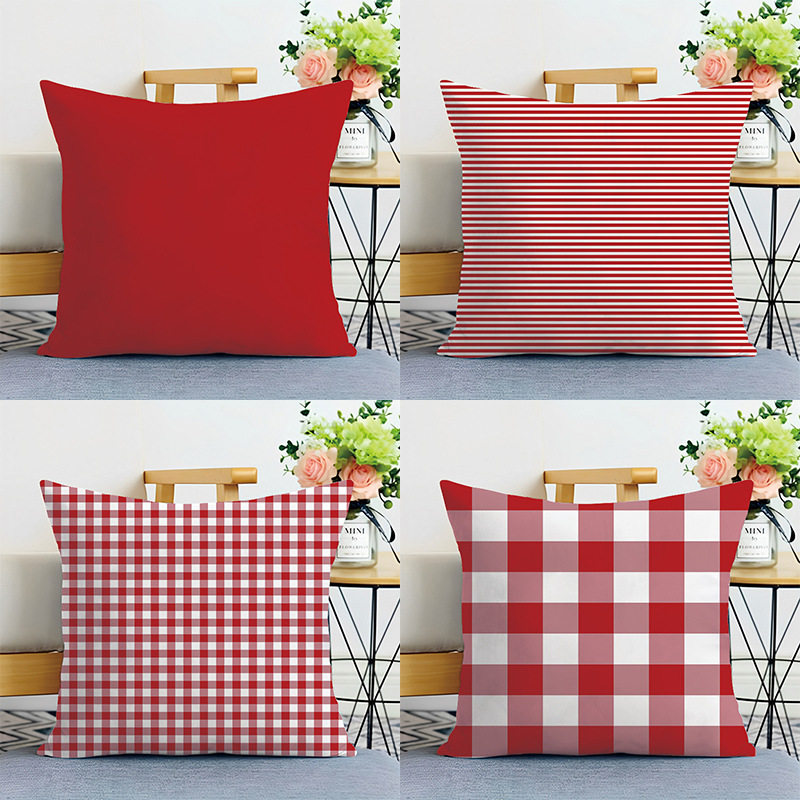 简约纯色图案枕套枕芯桃皮绒抱枕家居房间沙发装饰清新办公椅靠垫