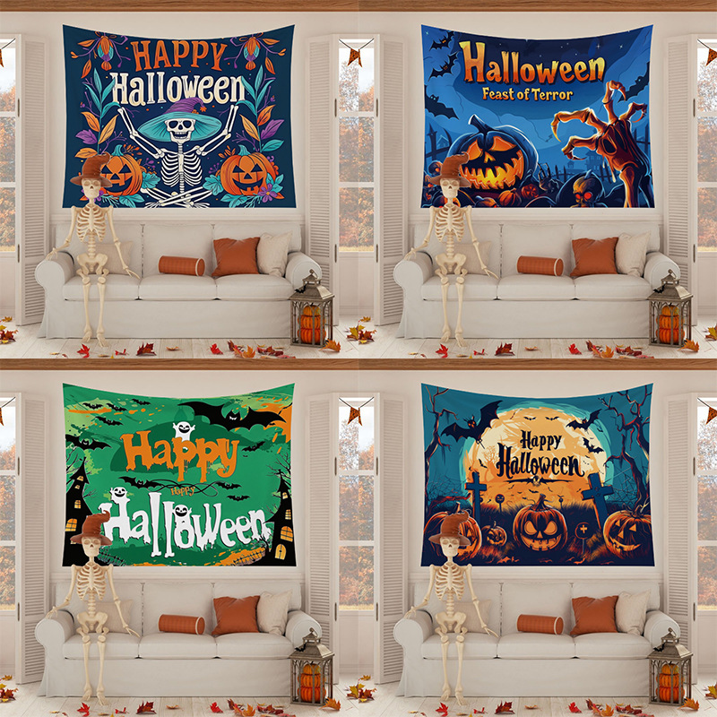 temu跨境爆款万圣节挂布卡通