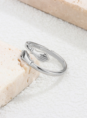 新款跨境热销浪漫拥抱戒指简约时尚个性双手怀抱开口可调指环女