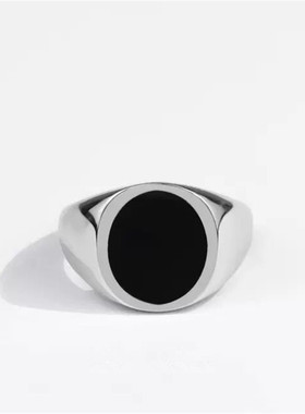 01331韩版椭圆型光身滴胶戒指嘻哈ins潮流个性指环简约气质手饰品