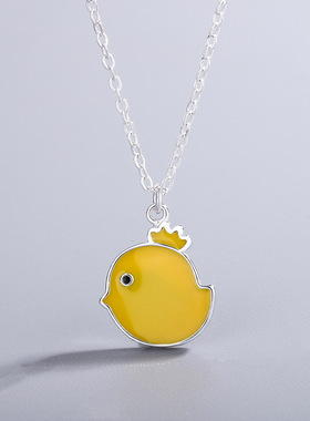 生肖鸡本命年滴胶小黄鸡项链韩版甜美可爱女款萌小鸡锁骨链配饰品