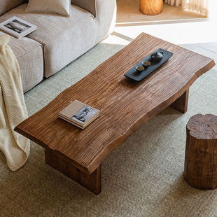 复古实木茶几异形原木茶台桌客厅做旧民宿酒店侘寂风茶舍榻榻米桌