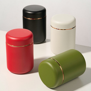 不锈钢茶叶罐迷你便携小号密封罐红茶绿茶岩茶收纳盒50g通用纯色