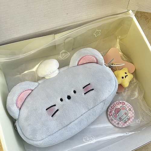 贪吃鼠鼠横版笔袋小众大容量收纳包男女生简约高颜值文具盒收纳袋