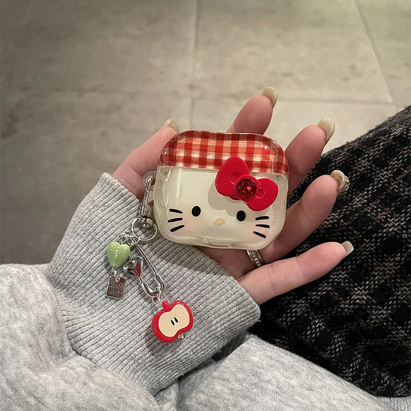 卡通可爱格纹耳机壳保护套适用于苹果airpodspro二代第3/4代防摔降噪ins风小众高级感无线蓝牙耳机外壳保护包