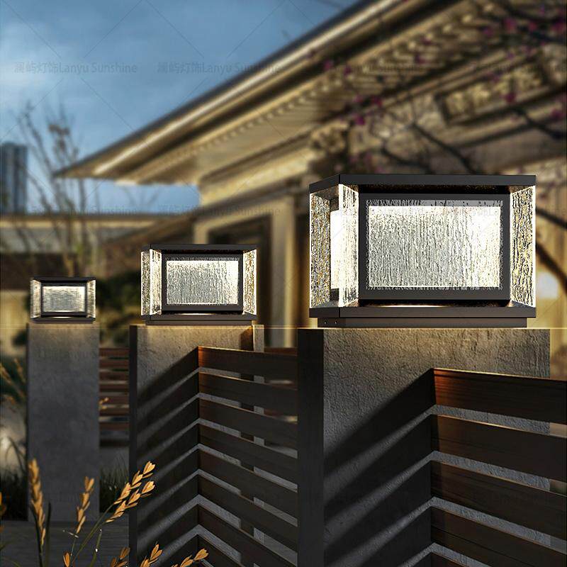柱头灯太阳能门柱灯庭院柱子灯户外别墅大门灯防水室外院子围墙灯