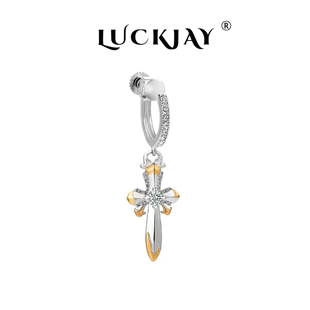 LUCKJAY制裁之刃耳环十字架耳夹男女耳饰无耳洞新款小众高级感潮