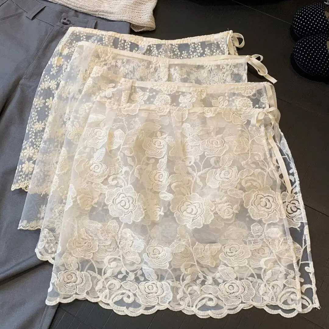 复古玫瑰蕾丝屁帘丝巾女欧根纱
