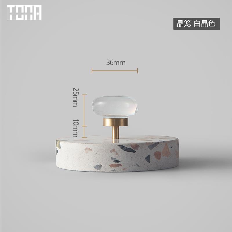 与晶.同那TONA 高透水晶黄铜拉手柜门抽屉衣柜门把手单孔小拉手