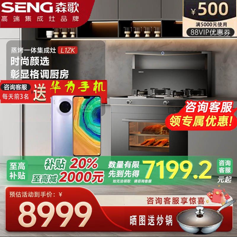 森歌海豚系列L1ZK蒸烤一体新品灶