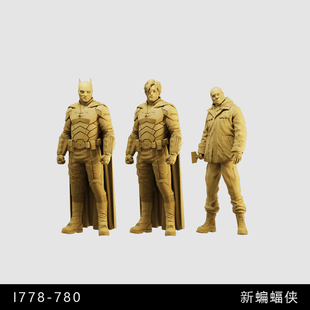【新蝙蝠侠】罗伯特帕丁森 哥谭谜语人 1/64模型手办1比43白模