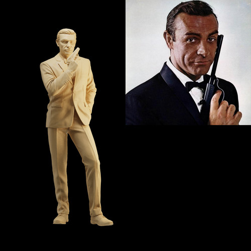 【007】詹姆斯邦德 肖恩·康纳利 1/64:人偶微缩车模场景 35模型