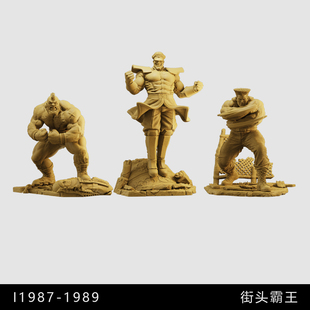 【街头霸王】桑吉尔夫 维京 古烈1/64小人偶模型手办1:43微缩白模